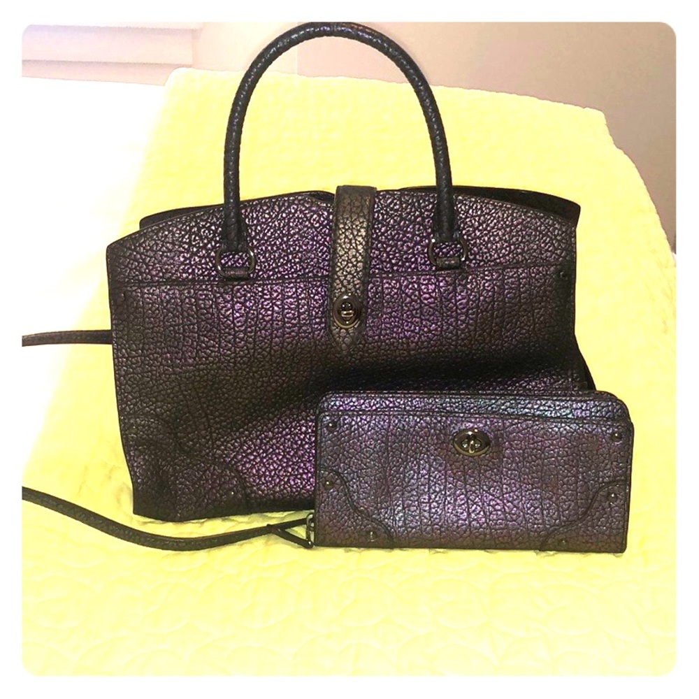 Coach hologram tote and matching wallet